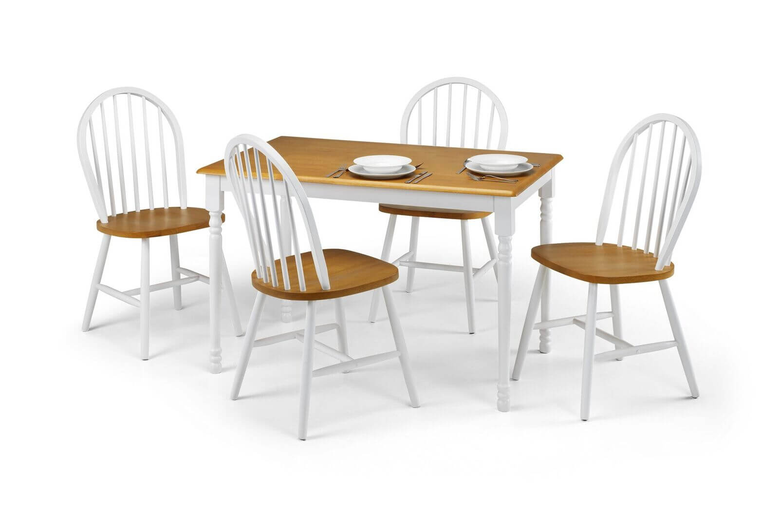 White Oslo Dining Set (Table + 4)