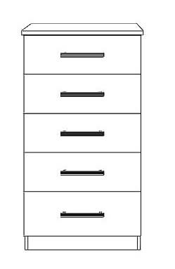 5 drawer narrow chest