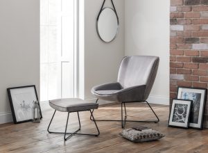 Mila Velvet Accent Chair - Grey