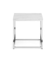 Scala White Marble Lamp Table