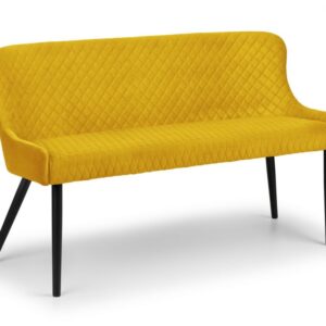 Luxe Mustard High Back Dining Bench