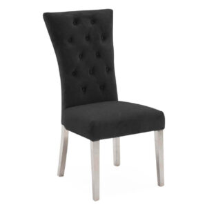 Pembroke Dining Chair Polished Stainless Steel Charcoal