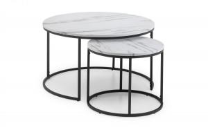 Bellini White Marble Nesting Coffee Tables