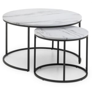 Bellini White Marble Nesting Coffee Tables