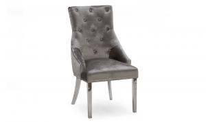 Belvedere Dining Chair Pewter Velvet