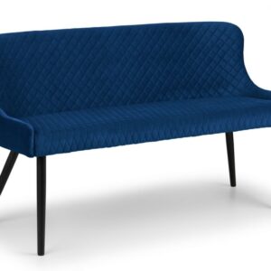 Luxe Blue High Back Dining Bench