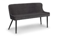 Luxe Grey High Back Dining Bench