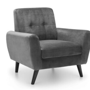 Monza Dark Grey Velvet Chair