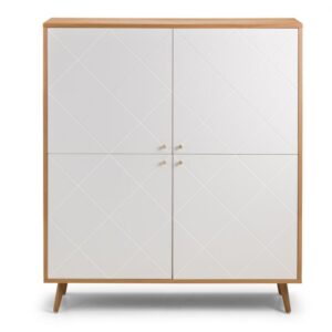 Moritz White & Oak 4 Door Cabinet