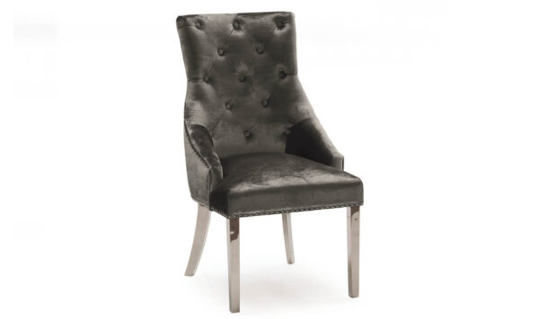 Belvedere Dining Chair  Charcoal Velvet