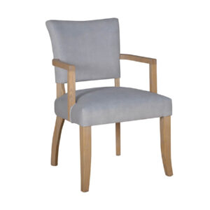 Duke Arm Chair Light Grey Velvet