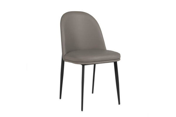 Valent Dining Chair Grey Leather