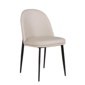 Valent Dining Chair Taupe Cream Leather