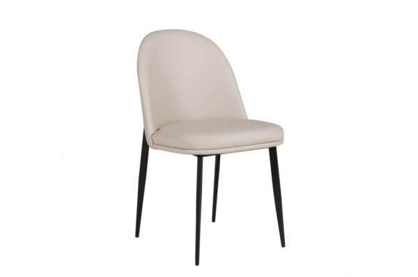 Valent Dining Chair Taupe Cream Leather