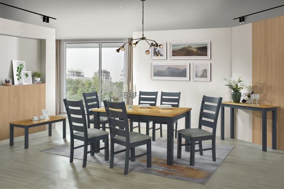 Columbia 5’ Charcoal Dining Set