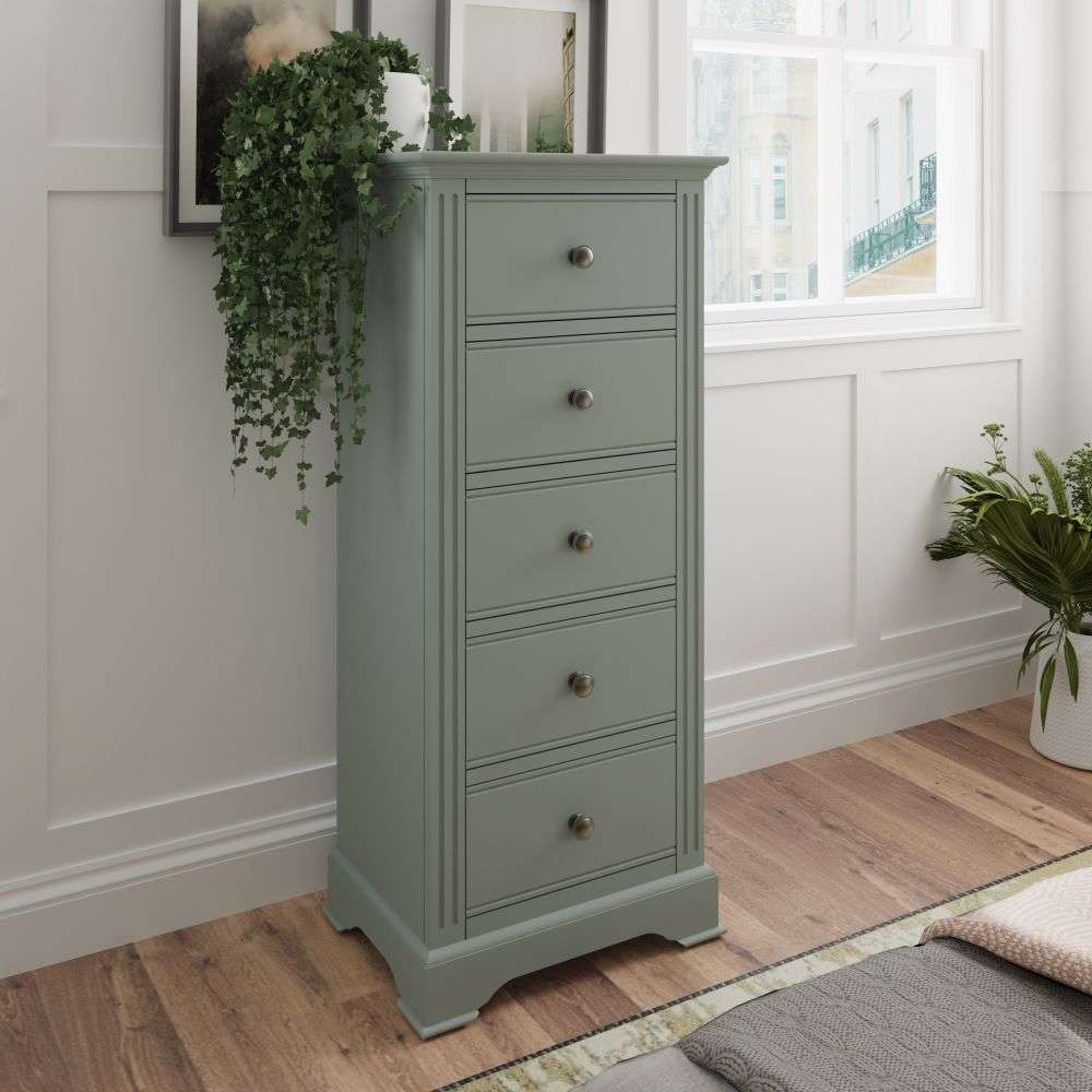 Nora Cactus Green 5 Drawer Narrow Chest