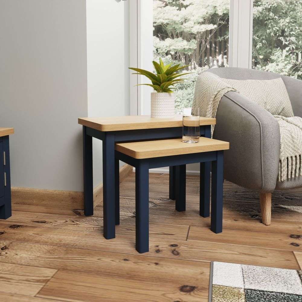Ramma Blue Nest of 2 Tables