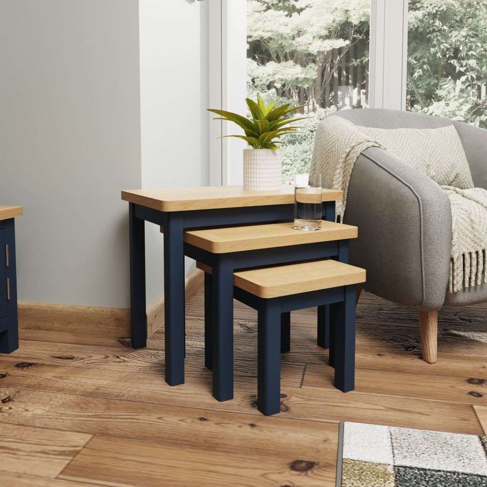 Ramma Blue Nest of 3 Tables