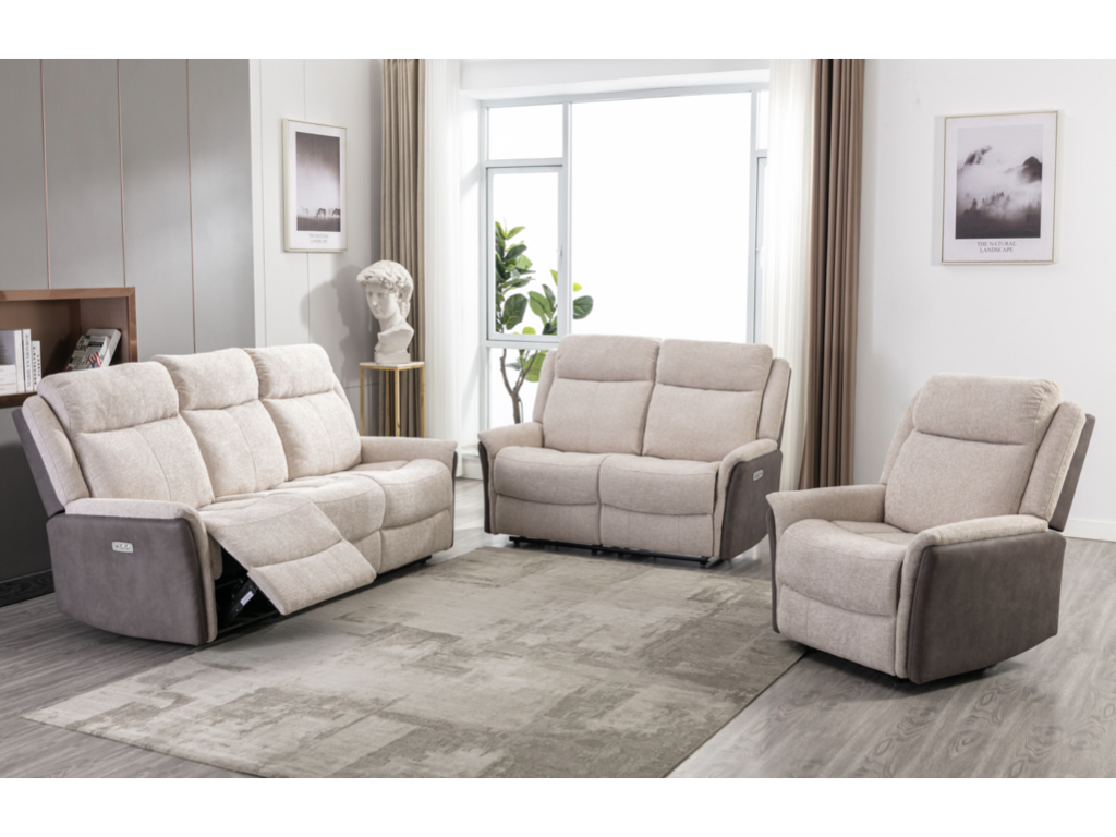 Treyton Fusion 3 + 2 electric suite in beige
