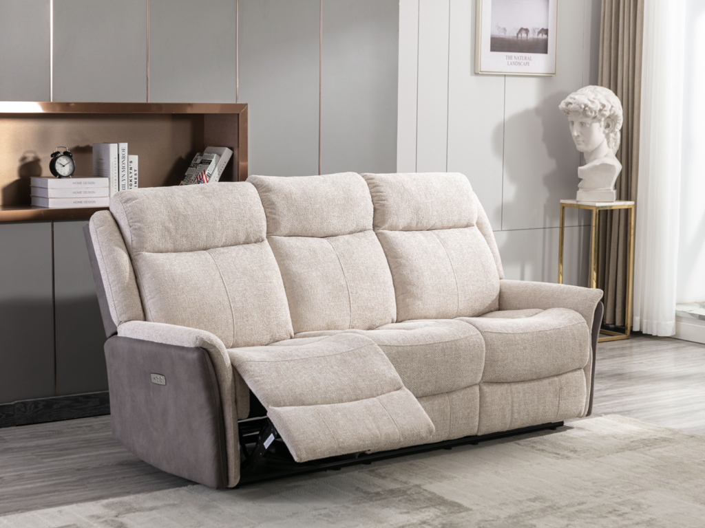 Treyton Fusion 3 seater electrical sofa in beige