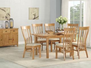 Kilmore Oak 4x2.5 Extension Dining Set with 4 Chairs