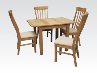 Kilmore Oak 80cm Extension Dining Set with 4 Chairs