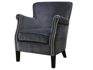 Harlow Armchair in Grey Velvet