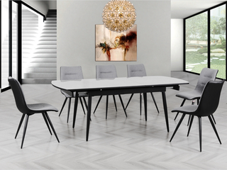 Cassino 160cm Automatic Extension Dining Set in Grey