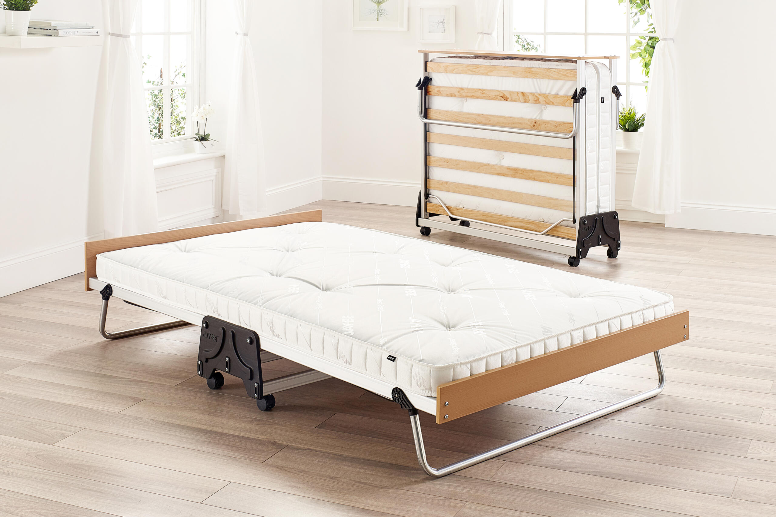 J-Bed Folding Bed with Anti-Allergy Micro e-Pocket Sprung Mattress - Small Double