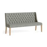 Normandy Button Back Upholstered Dining Sofa Grey