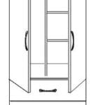 Nore 2 Door 2 Drawer Combi Wardrobe with Mirrors