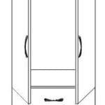 Nore 2 Door Wardrobe with Mirrors and Drawers