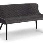 Luxe Grey High Back Dining Bench