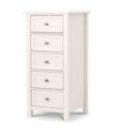 Maine 5 Drawer Tall Chest Surf White