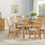 Kilmore Oak 4x2.5 Extension Dining Set with 4 Chairs