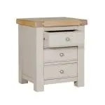 Doune Bedside Table 3 Drawer - Taupe