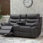 Bruno Grey 2 Seater Recliner Console