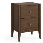 Paris Brown Oak 2 Drawer Bedside