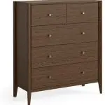 Paris Brown Oak 2 Over 3 Drawer Chest