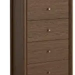 Paris Brown Oak 5 Drawer Tall Boy